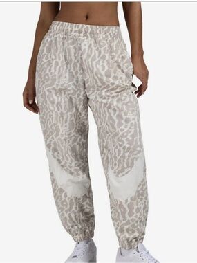 Nike Beige Leopard-Print Track Joggers
